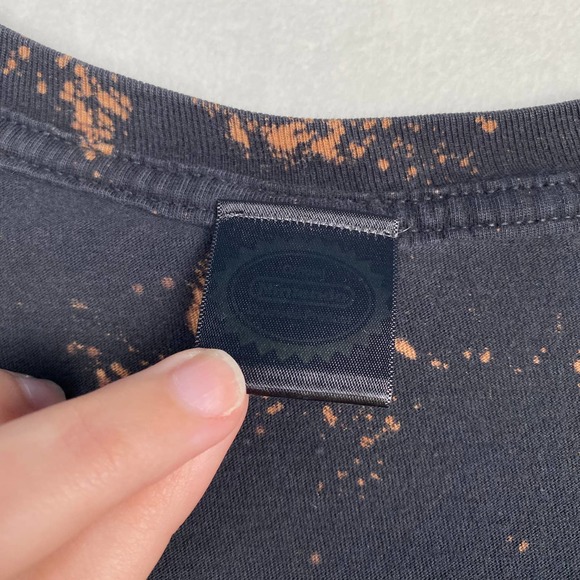 Mario‎ Sz XL Made In The 80s Custom Reverse Tie Dye Cropped Distressed Tee Shirt - Picture 5 of 9